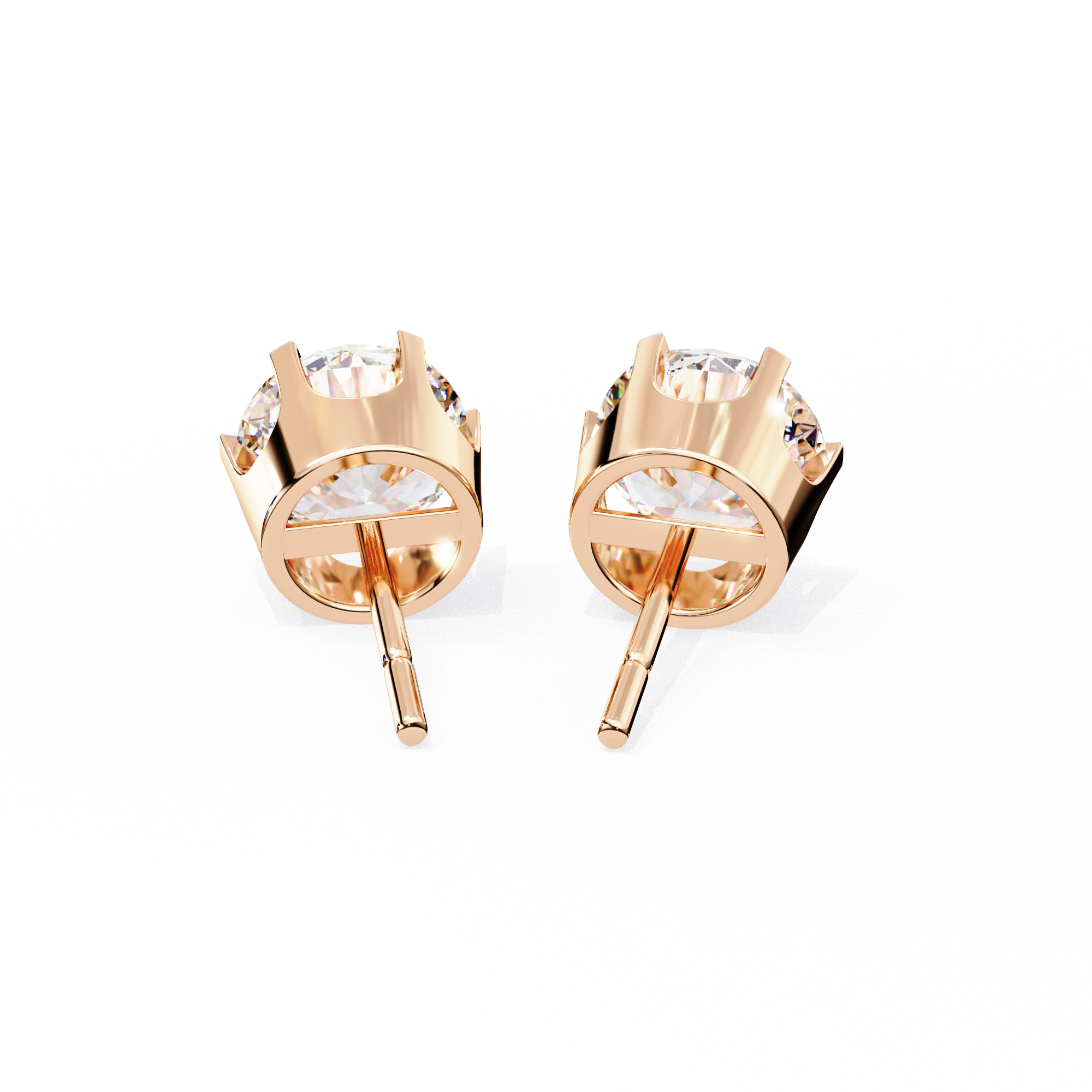 2.57ct Round Natural Diamond Stud Earrings | Solitairekart